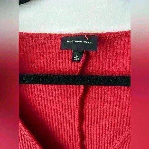 Who What Wear  Ribbed Tie Shoulder Top - Picture 2 of 5